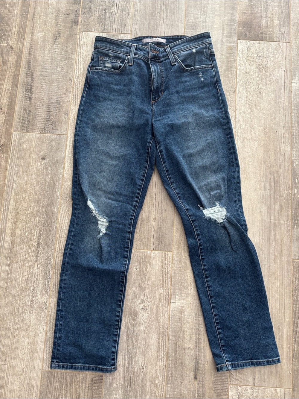 Joe's Jeans Distressed Dark Blue Boyfriend Jeans